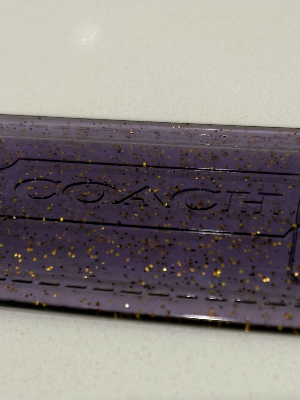 RARE COACH POPPY PURPLE GLITTER ACRYLIC HANGTAG 💜✨
